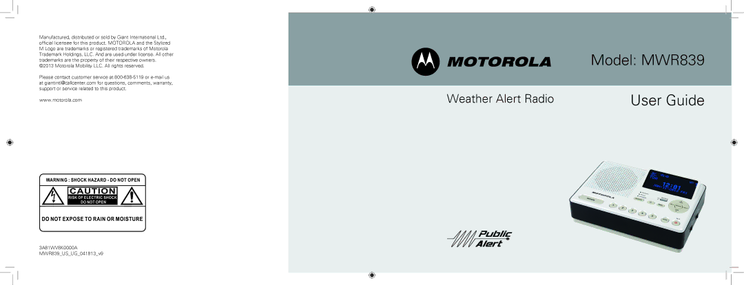 Motorola warranty Model MWR839 User Guide 