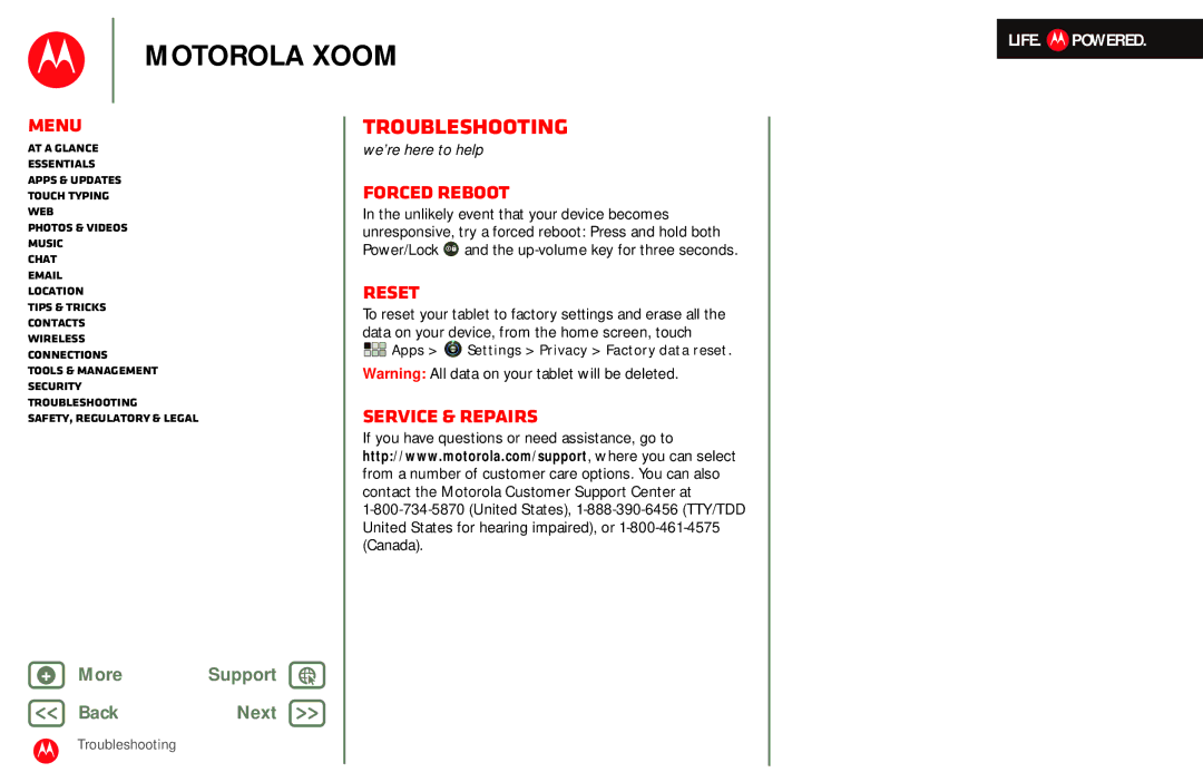 Motorola MZ601 manual Motorola Xoom 