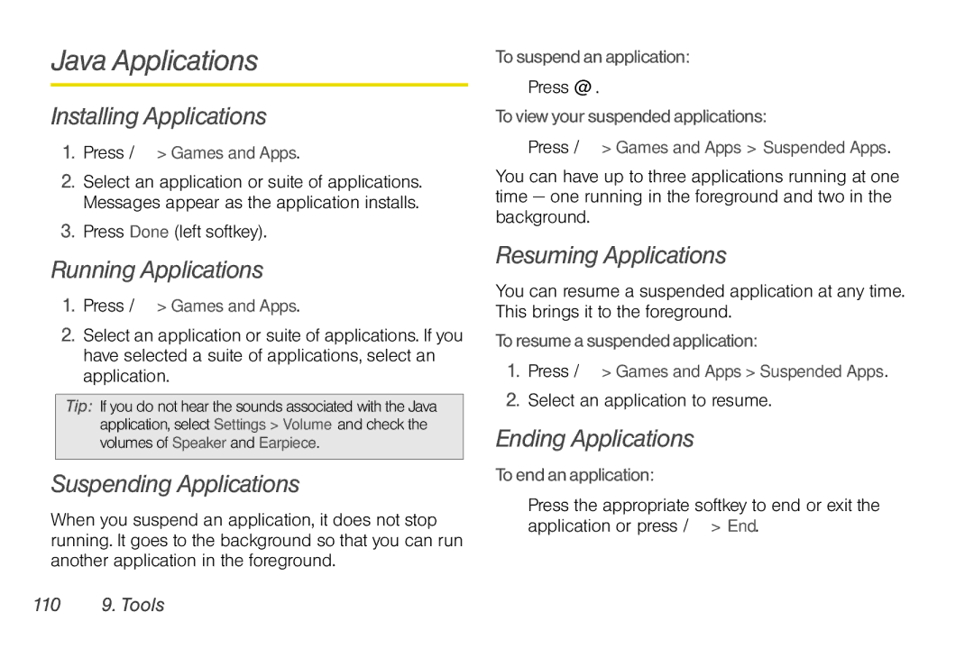 Motorola NNTN7794B manual Java Applications 