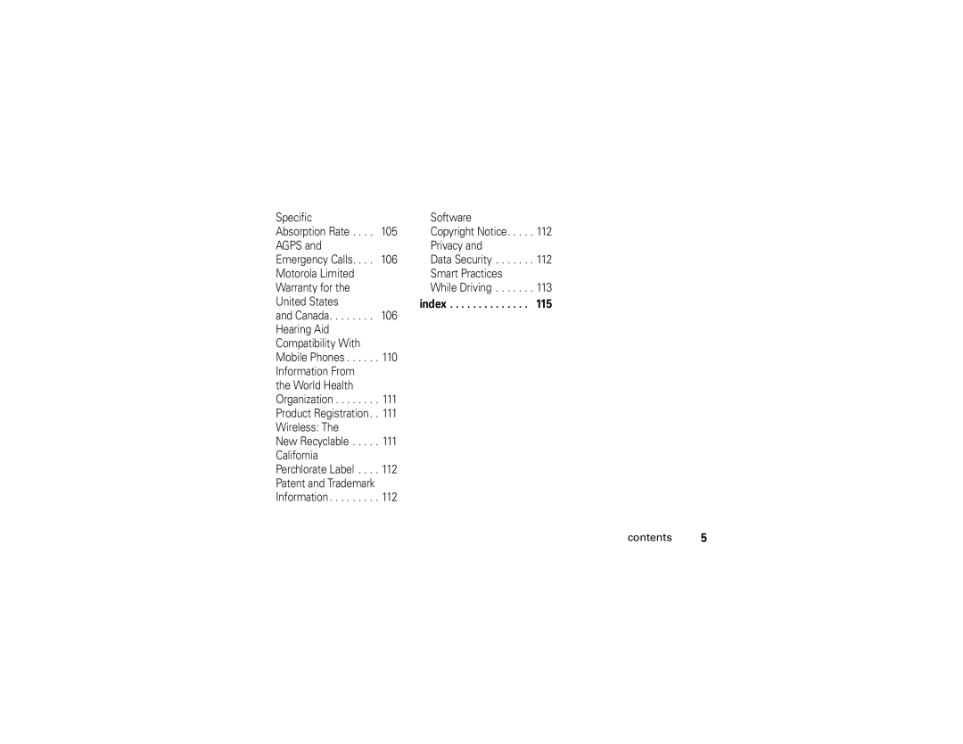 Motorola NNTN7795B manual Index 