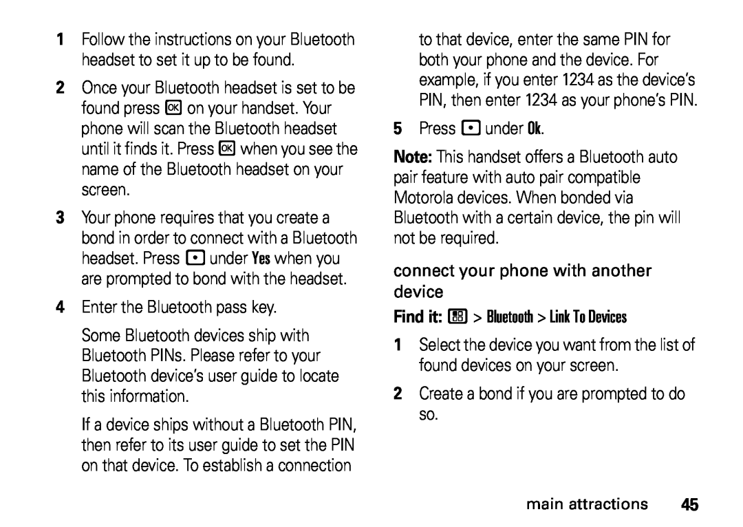 Motorola i410, NNTN7813A, H76XAH6JR7BN manual Enter the Bluetooth pass key 