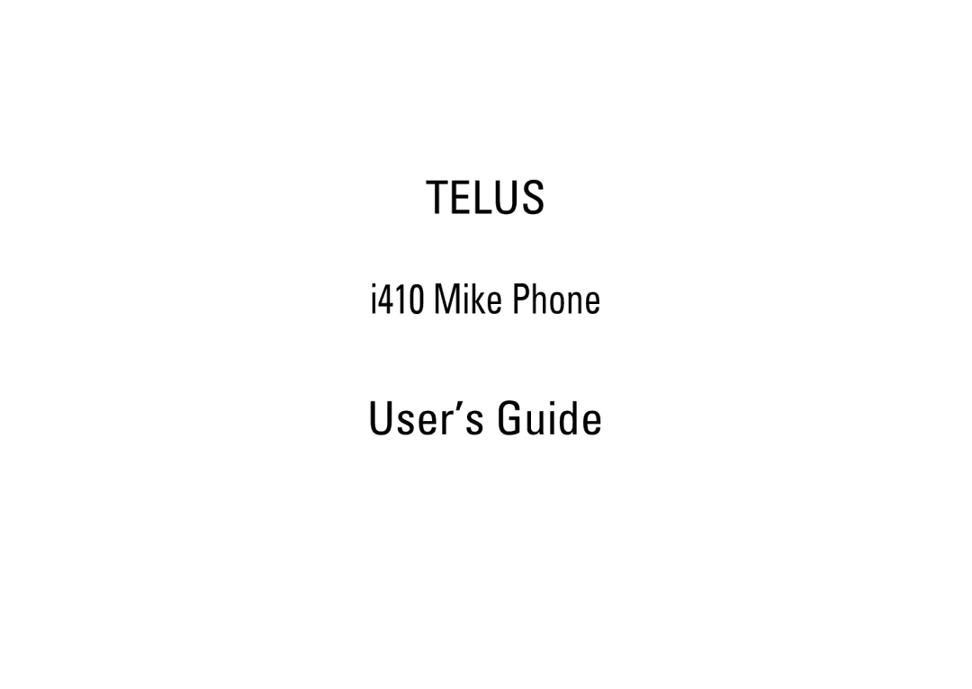 Motorola H76XAH6JR7AN, NNTN7966A manual Telus, User’s Guide 