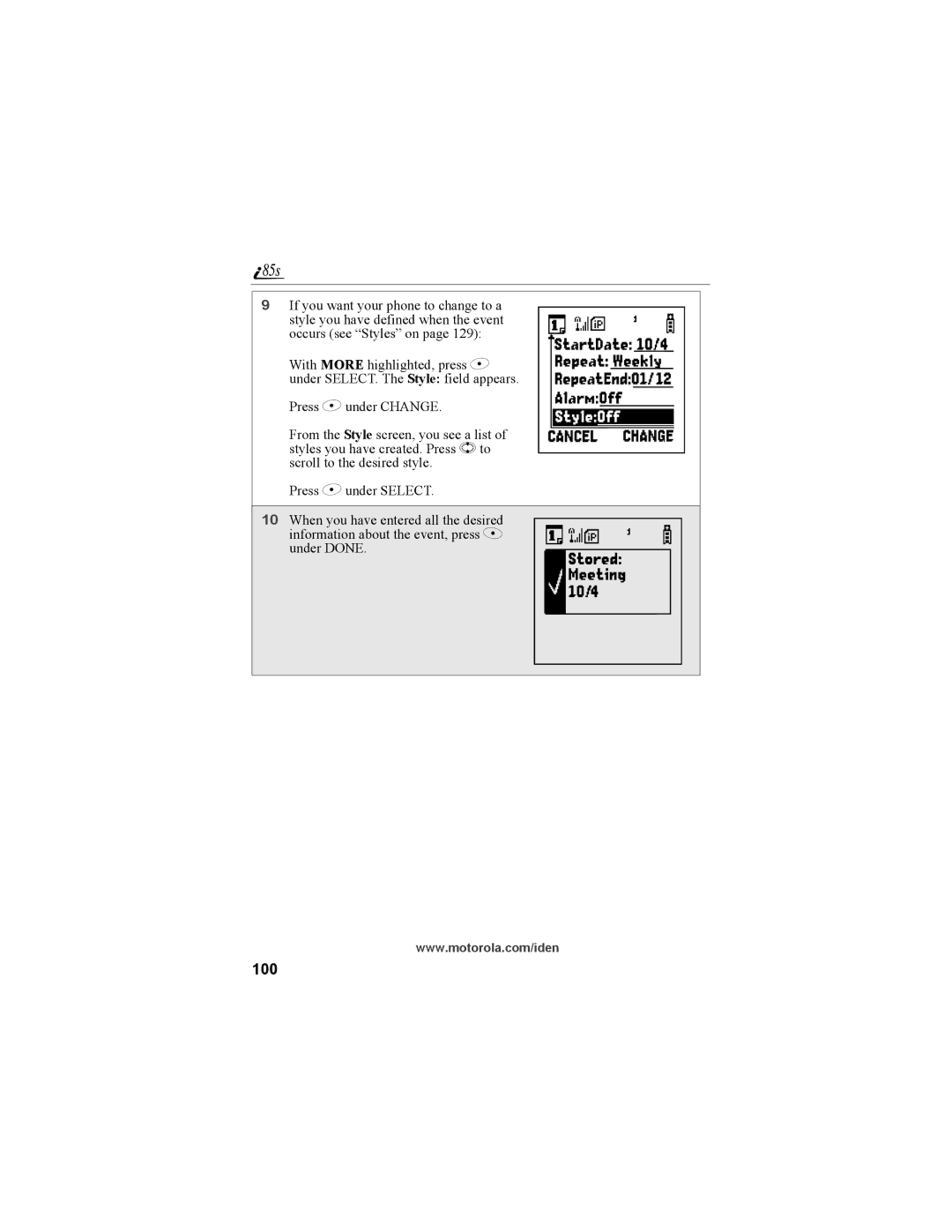 Motorola NTN9468-B manual 100 