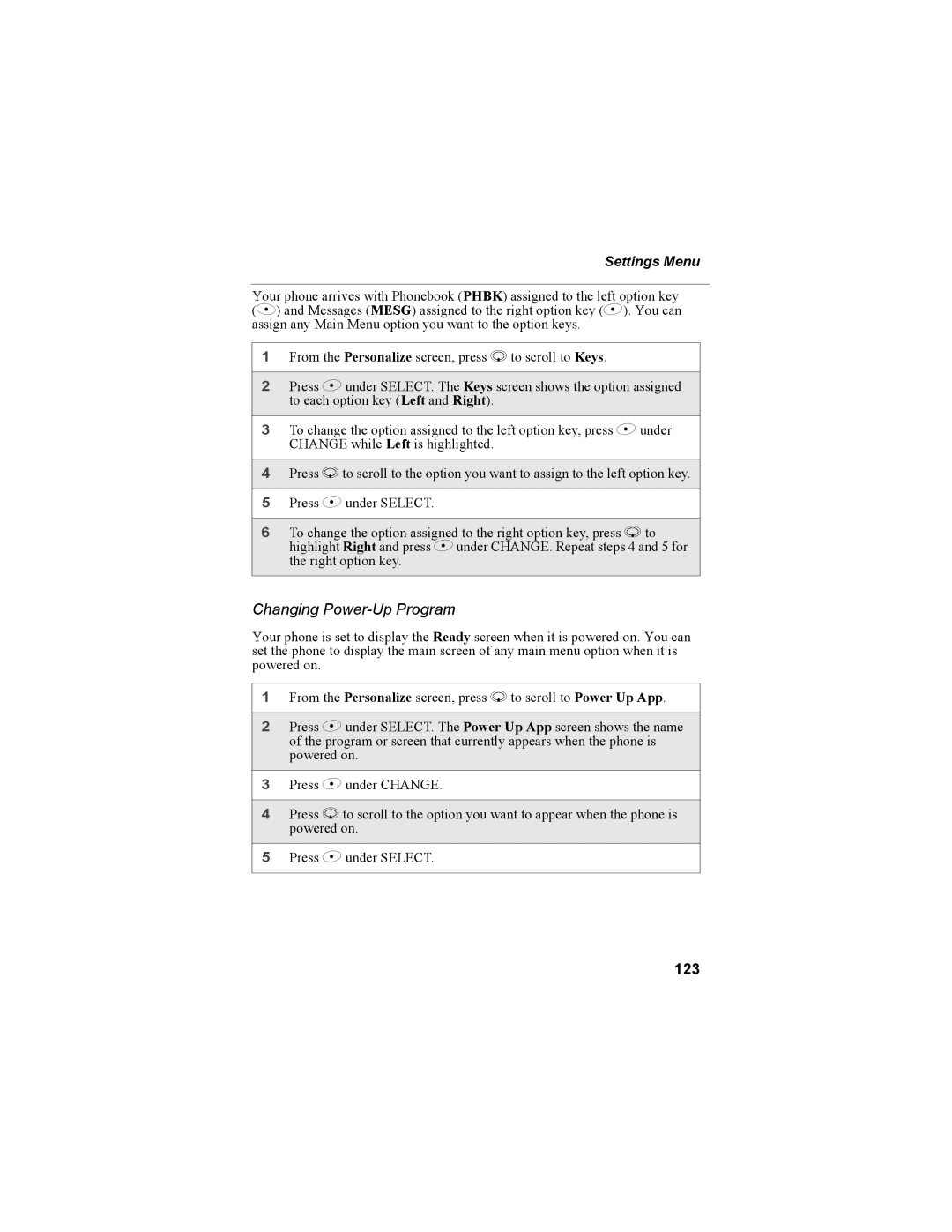 Motorola NTN9468-B manual Changing Power-Up Program, 123 