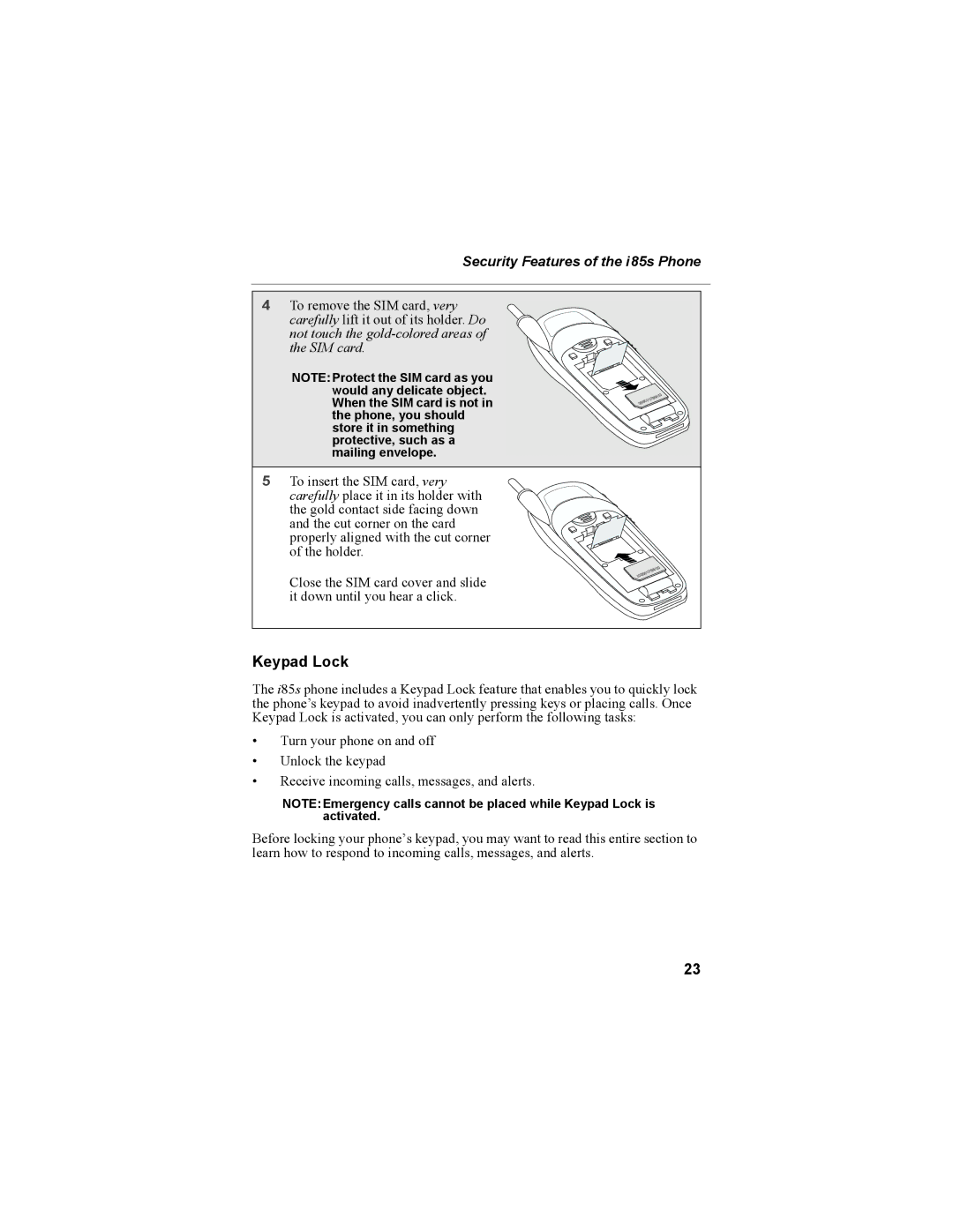 Motorola NTN9468-B manual Keypad Lock 