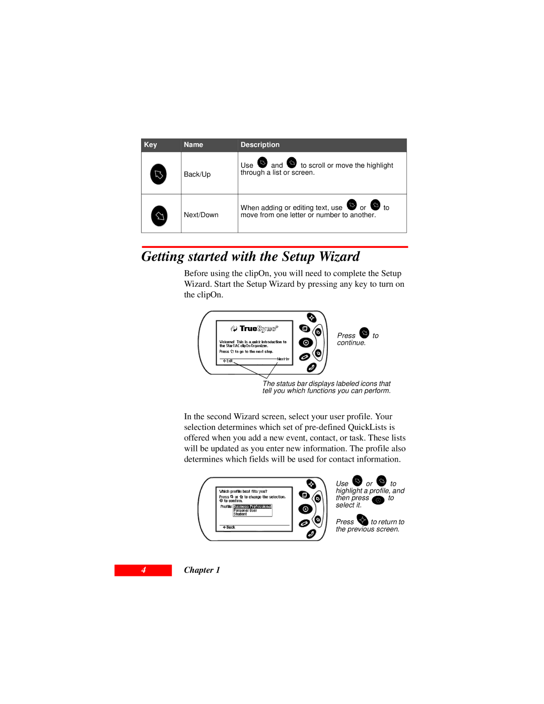 Motorola Organizer manual Getting started with the Setup Wizard, Chapter 