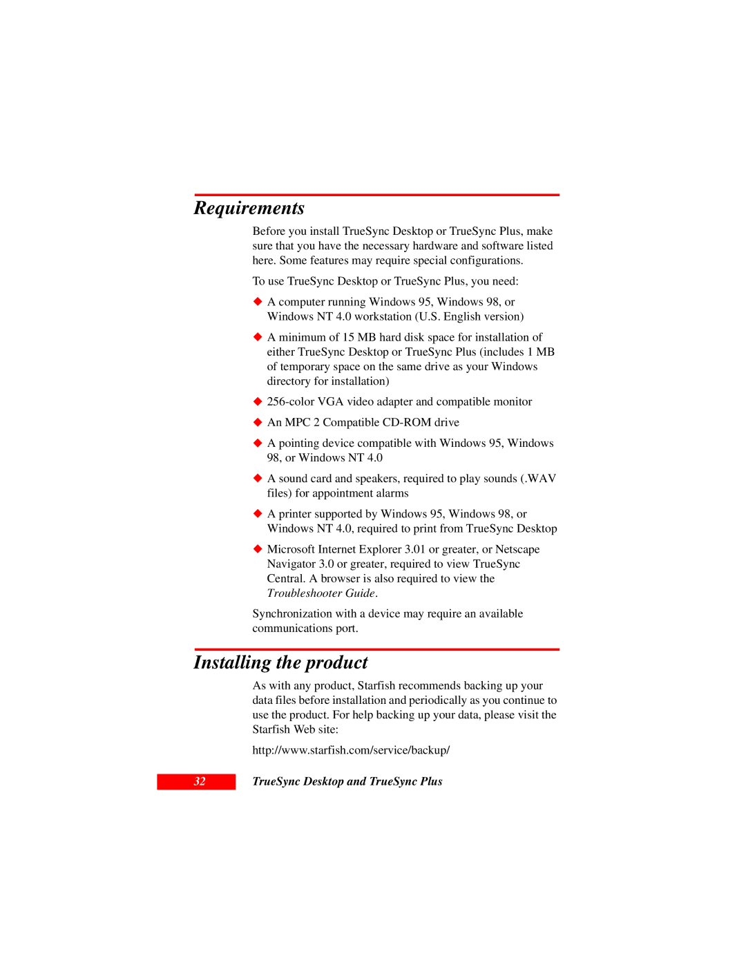 Motorola Organizer manual Requirements, Installing the product 