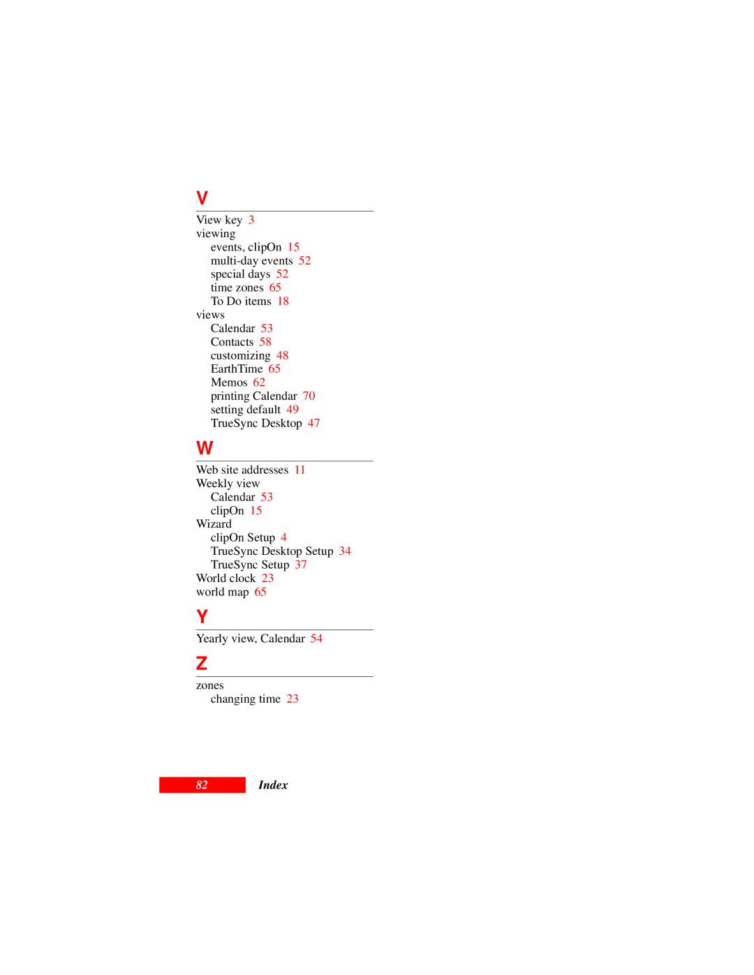 Motorola Organizer manual Index 