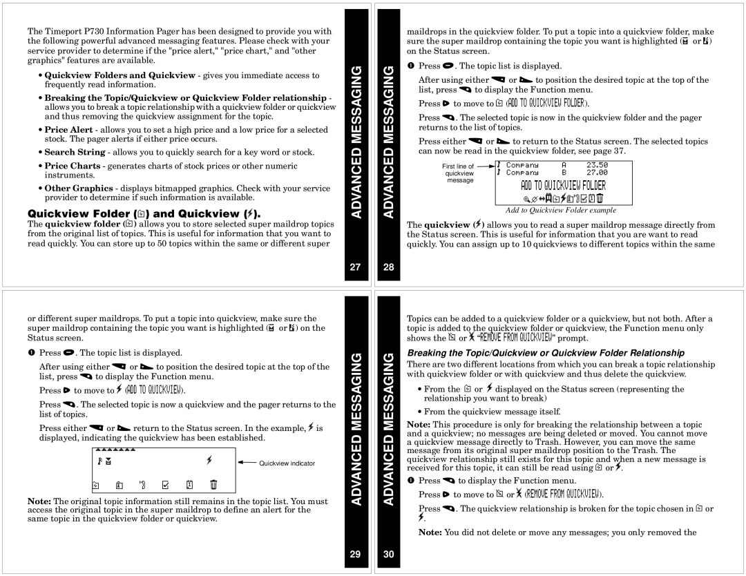 Motorola P730 manual Ddddddd, Quickview Folder R and Quickview J, MezBRJqhaob 