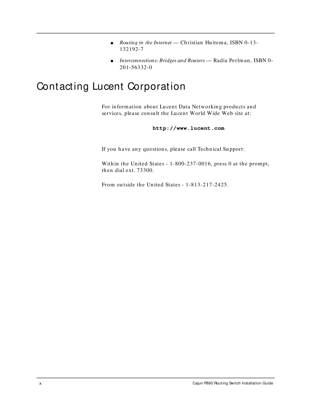 Motorola P880 manual Contacting Lucent Corporation 