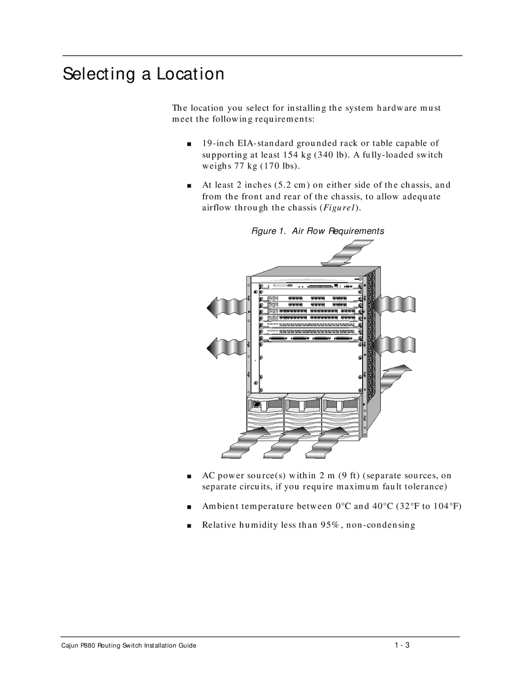 Motorola P880 manual Selecting a Location, Air Flow Requirements 