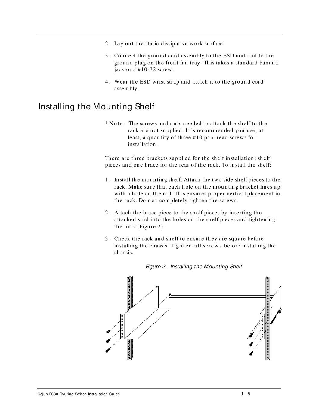 Motorola P880 manual Installing the Mounting Shelf 