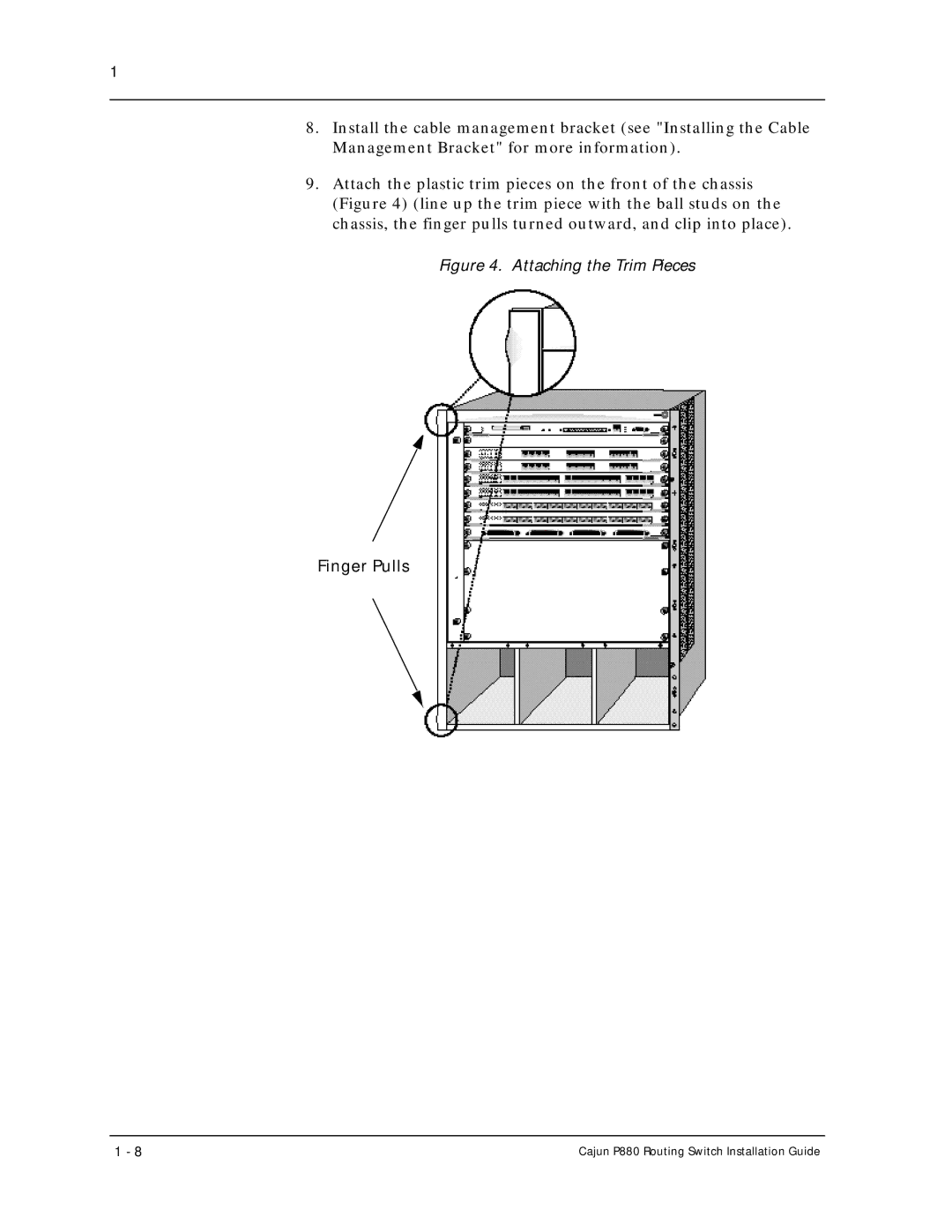 Motorola P880 manual Attaching the Trim Pieces, Finger Pulls 