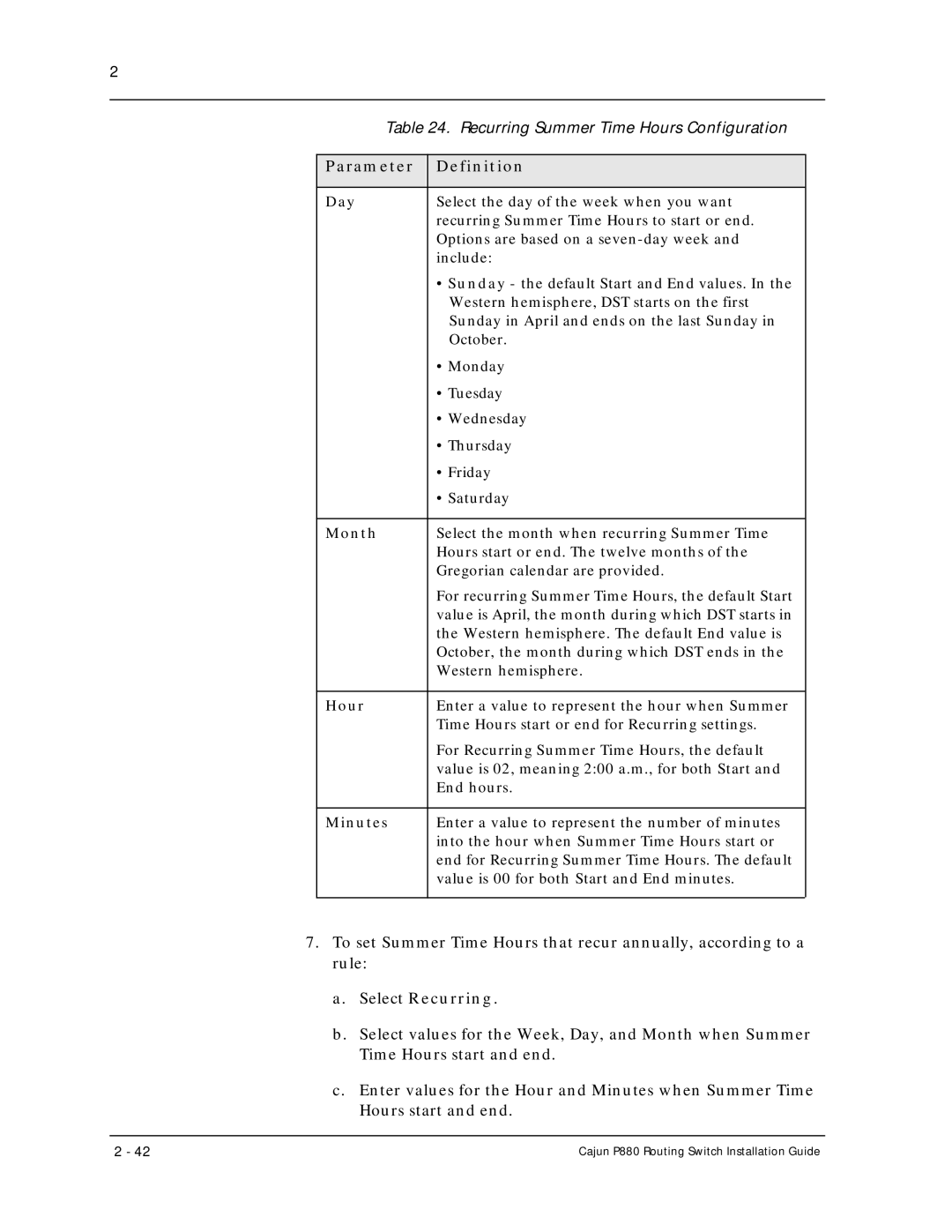 Motorola P880 manual Select Recurring, Day, Month, Hour, Minutes 