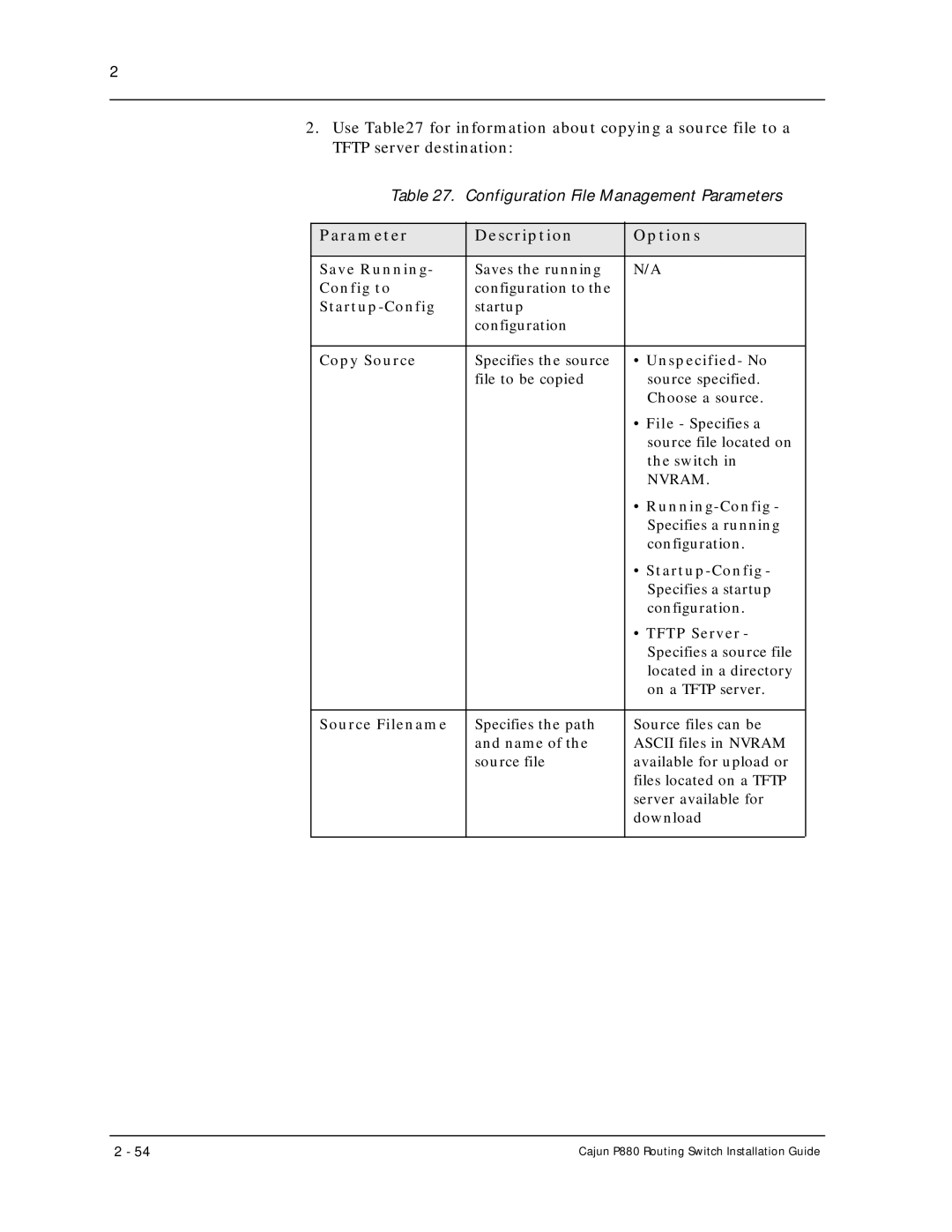 Motorola P880 manual Parameter Description Options 