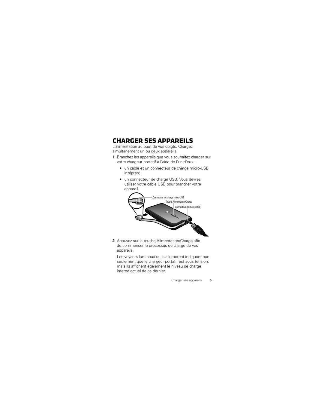 Motorola P893 manual Charger ses appareils 