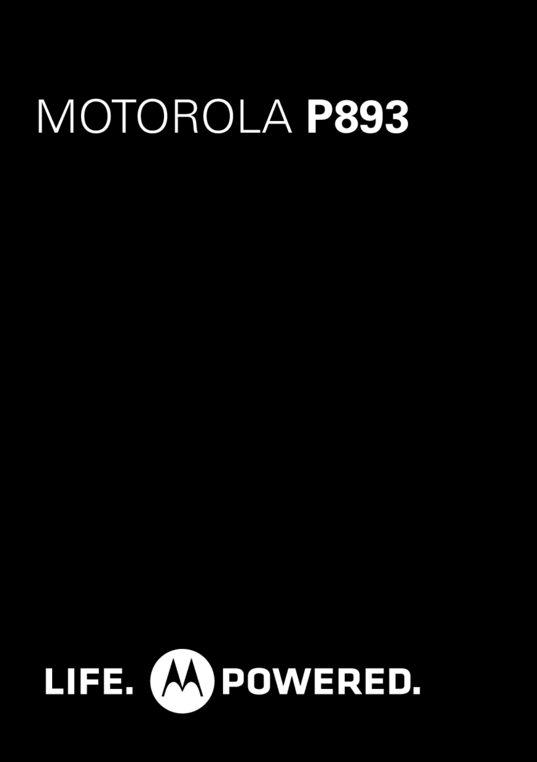 Motorola manual Motorola P893 