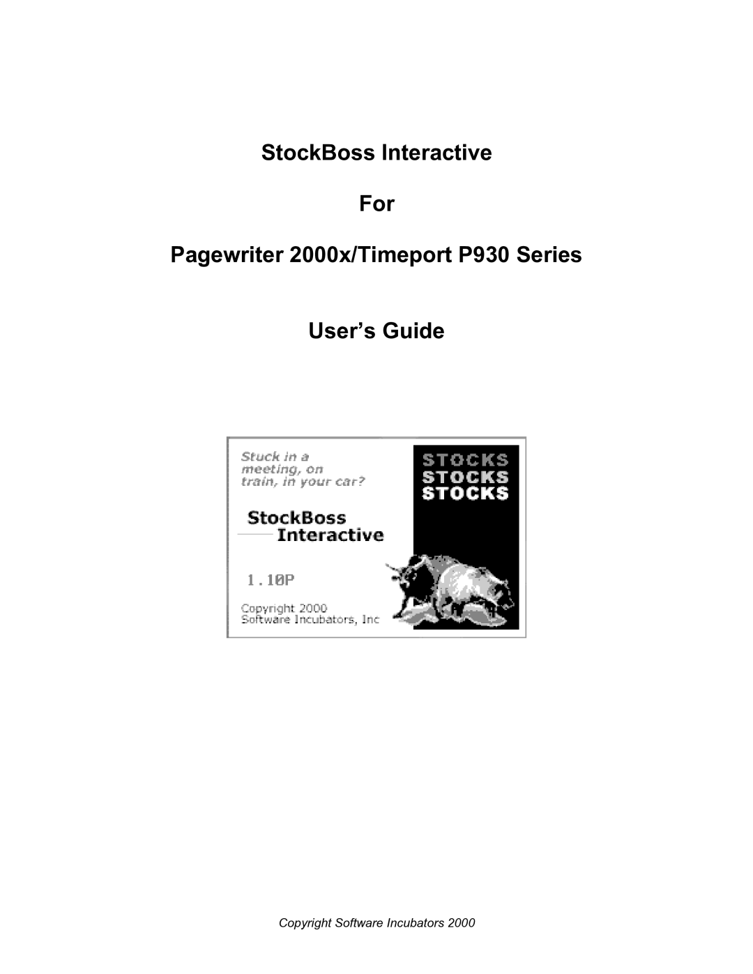 Motorola P930 Series manual Copyright Software Incubators 