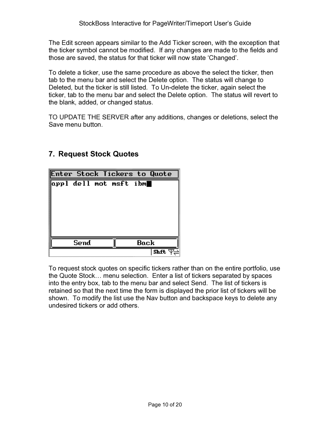 Motorola P930 Series manual Request Stock Quotes 