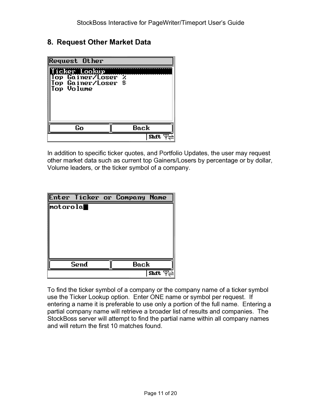 Motorola P930 Series manual Request Other Market Data 