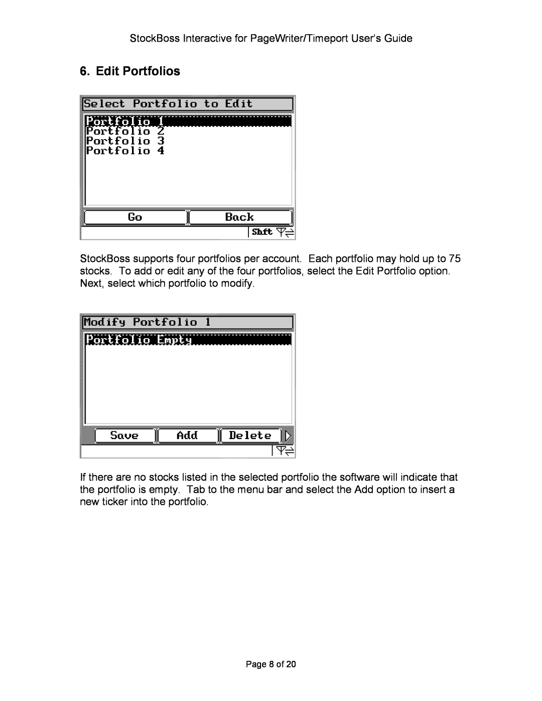 Motorola P930 Series manual Edit Portfolios, Page 8 of 