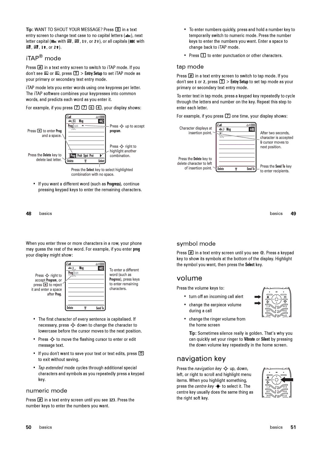 Motorola PEBL manual Volume, Navigation key 