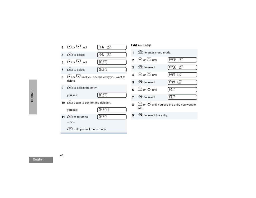 Motorola PM400 manual Edit an Entry 