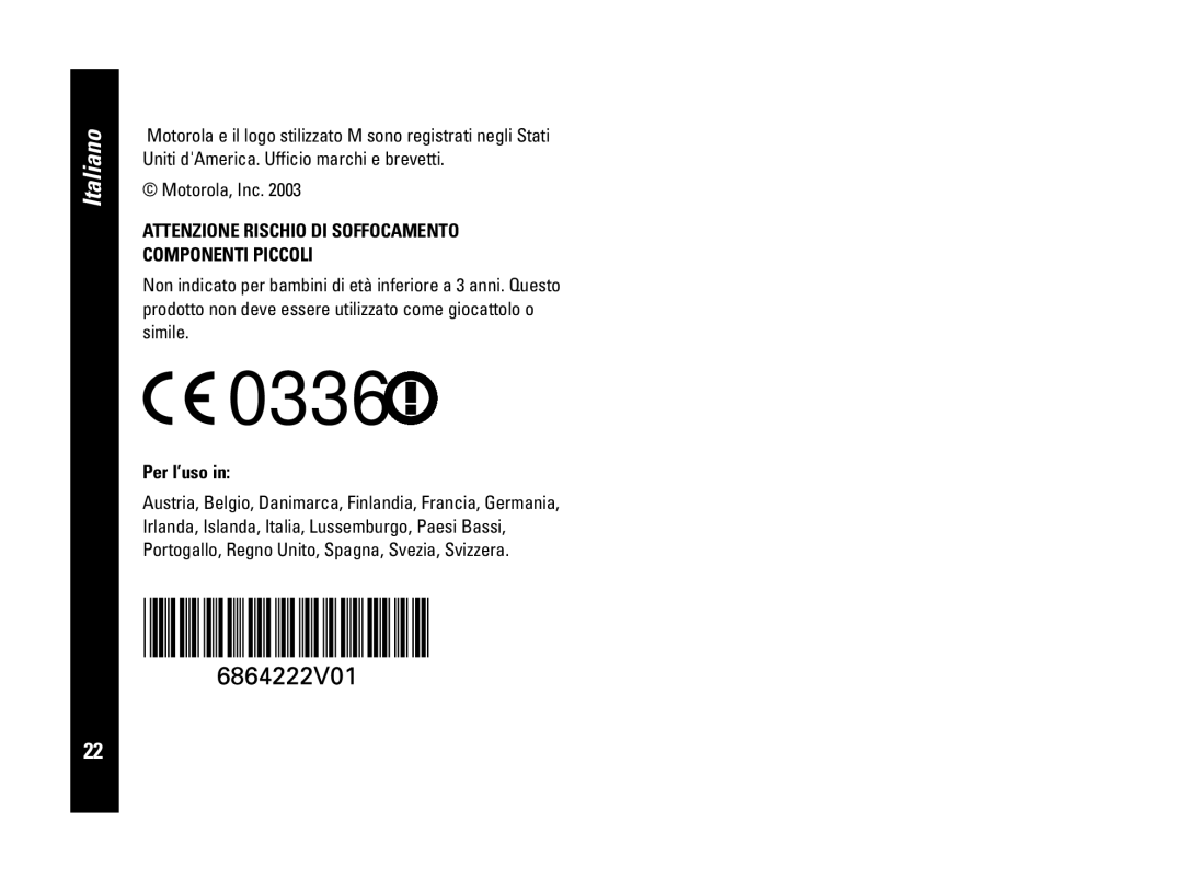 Motorola PMR446, CLS446 specifications Motorola, Inc, Per l’uso 