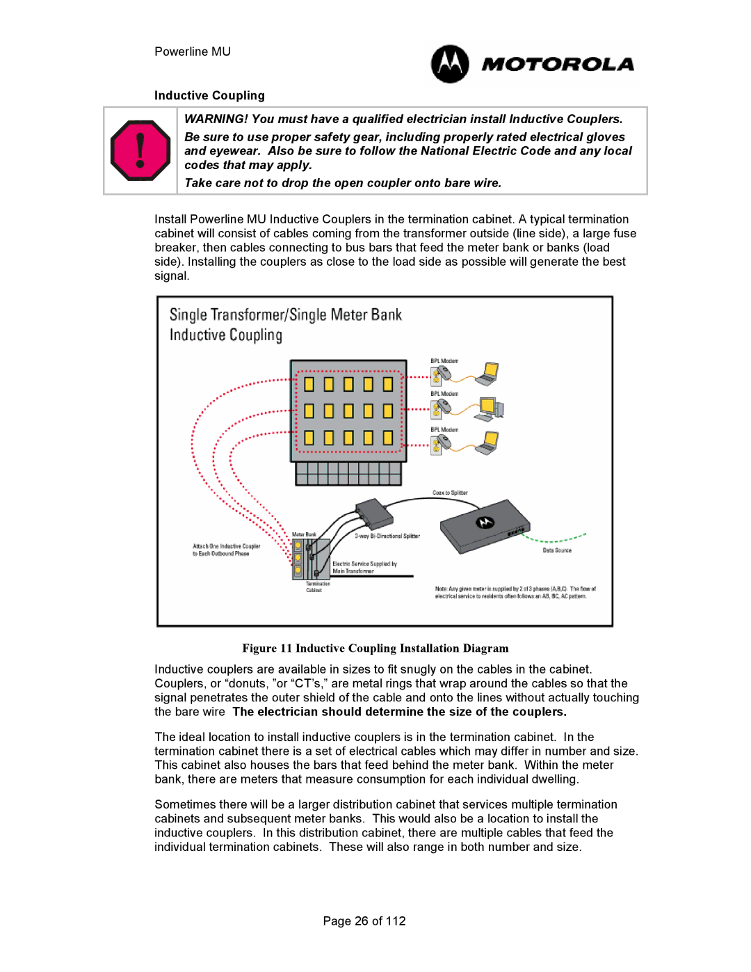 Motorola Powerline MU manual Inductive Coupling Installation Diagram 