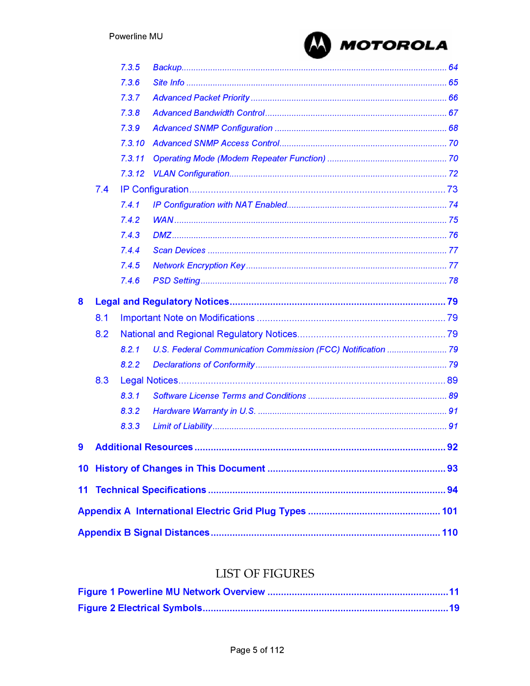 Motorola Powerline MU manual List of Figures 