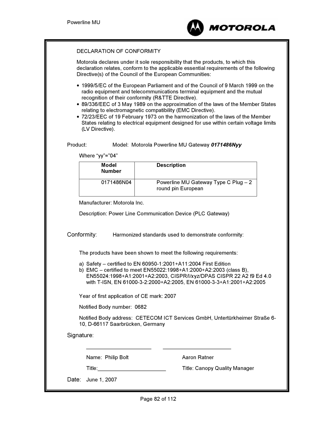 Motorola Powerline MU manual Isisis 