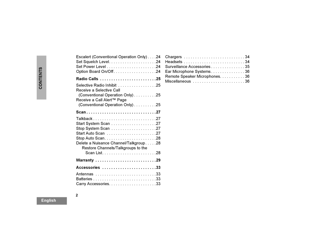 Motorola PR400 manual Radio Calls 