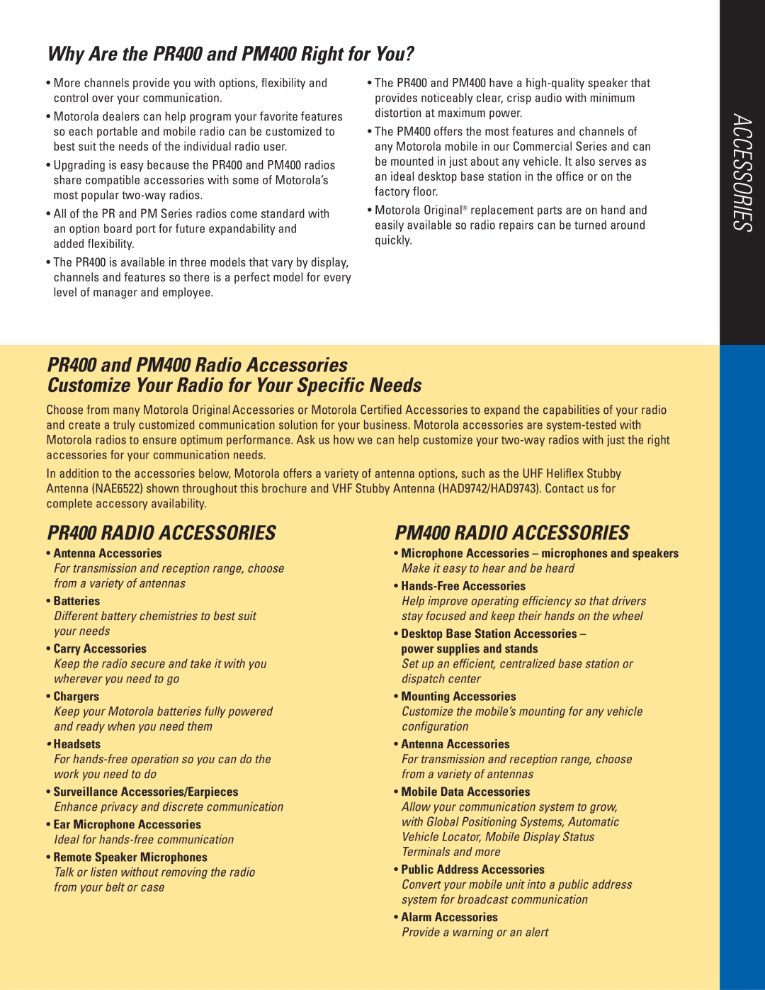 Motorola manual Why Are the PR400 and PM400 Right for You? 