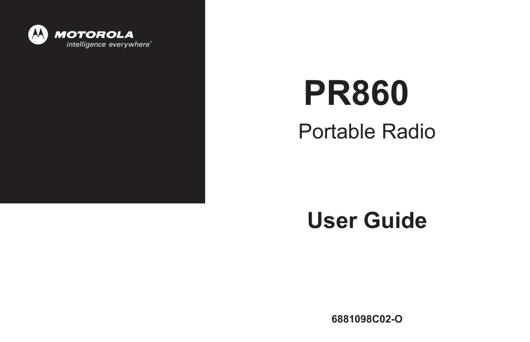 Motorola PR860 manual 