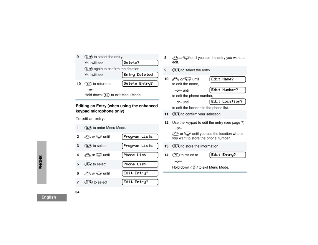 Motorola pro7100 manual Edit Name? 