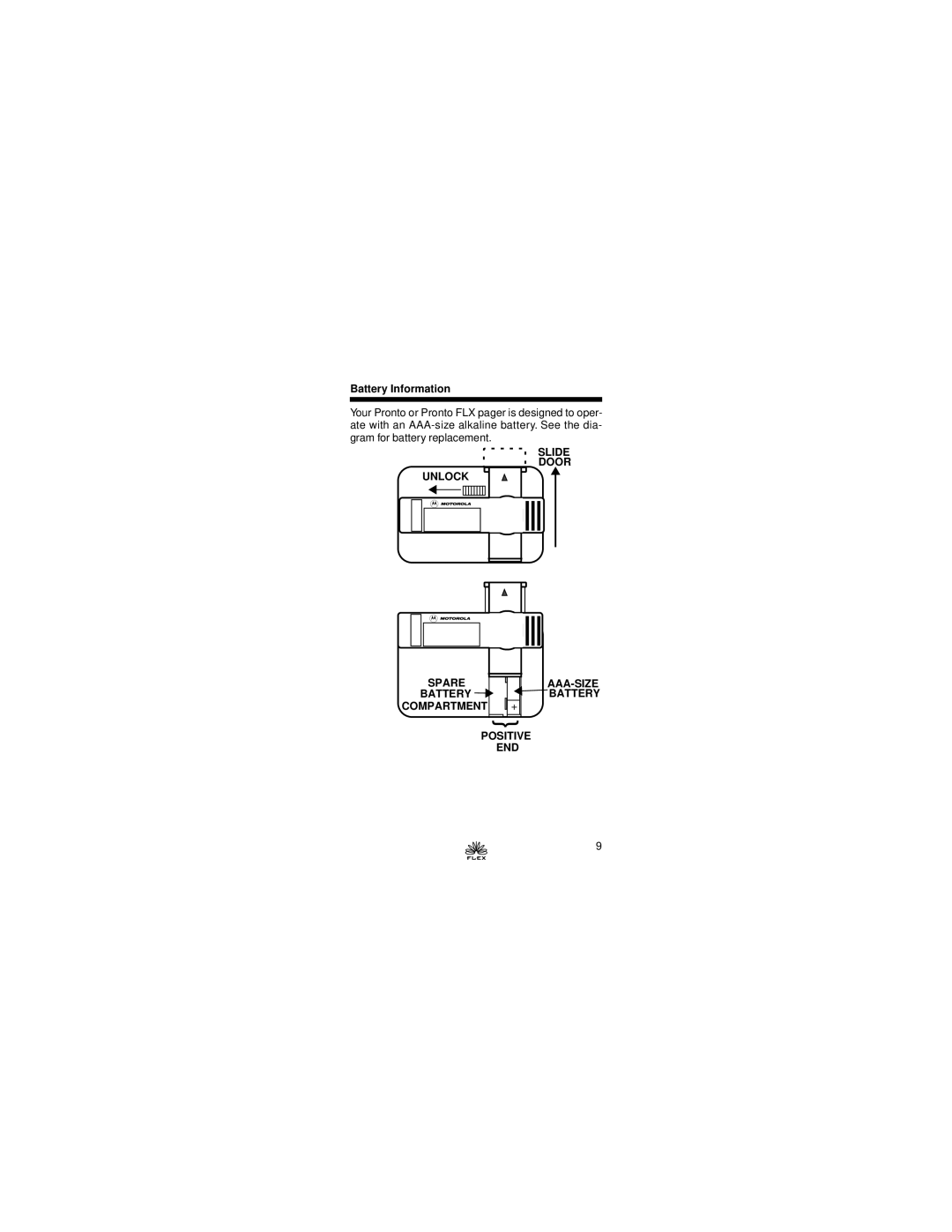 Motorola Pronto FLX manual Battery Information 