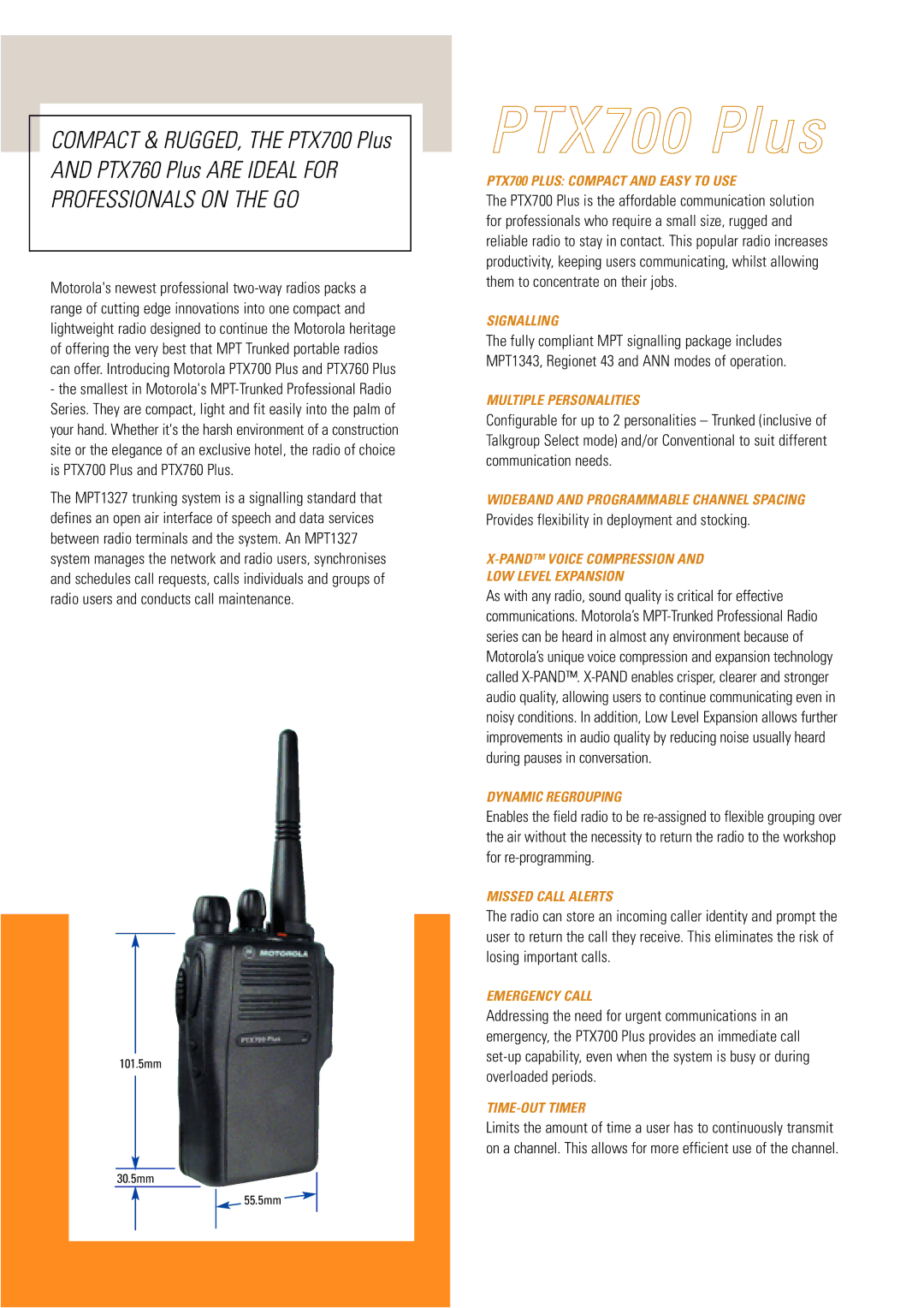 Motorola PTX700 PLUS, PTX760 PLUS manual Provides flexibility in deployment and stocking 