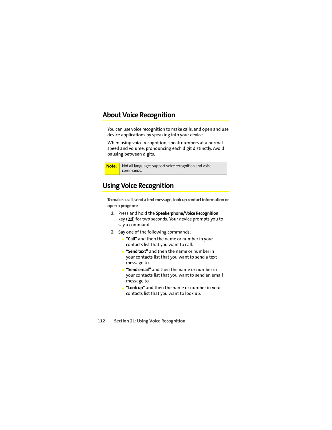 Motorola Q 9c manual About Voice Recognition, Using Voice Recognition 