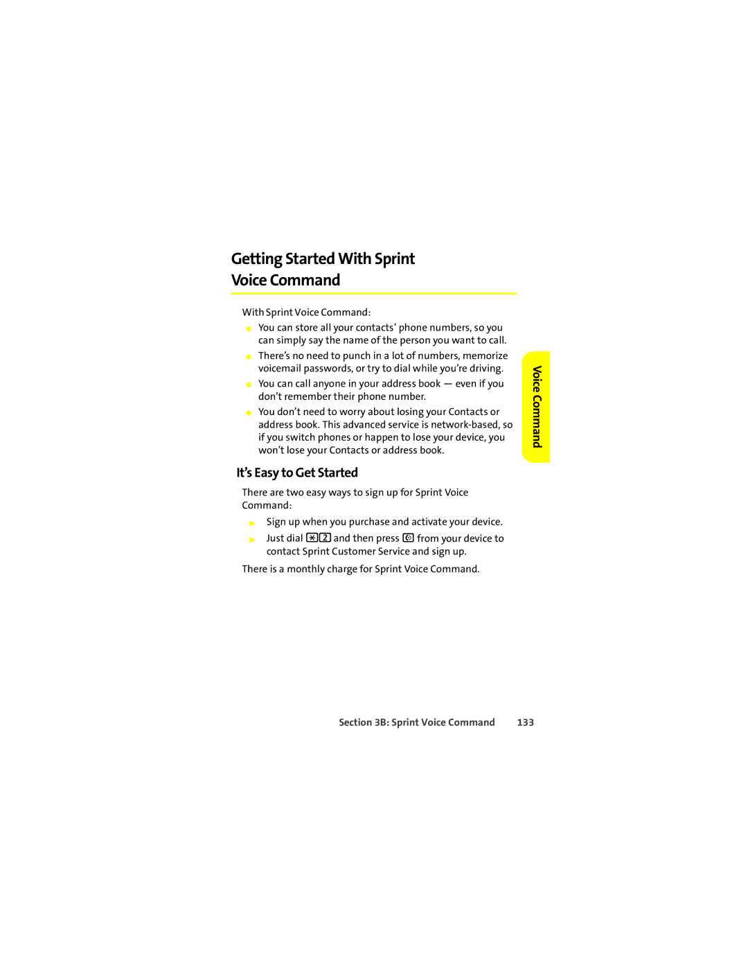 Motorola Q 9c manual Getting Started With Sprint Voice Command, It’s Easy to Get Started, 133 