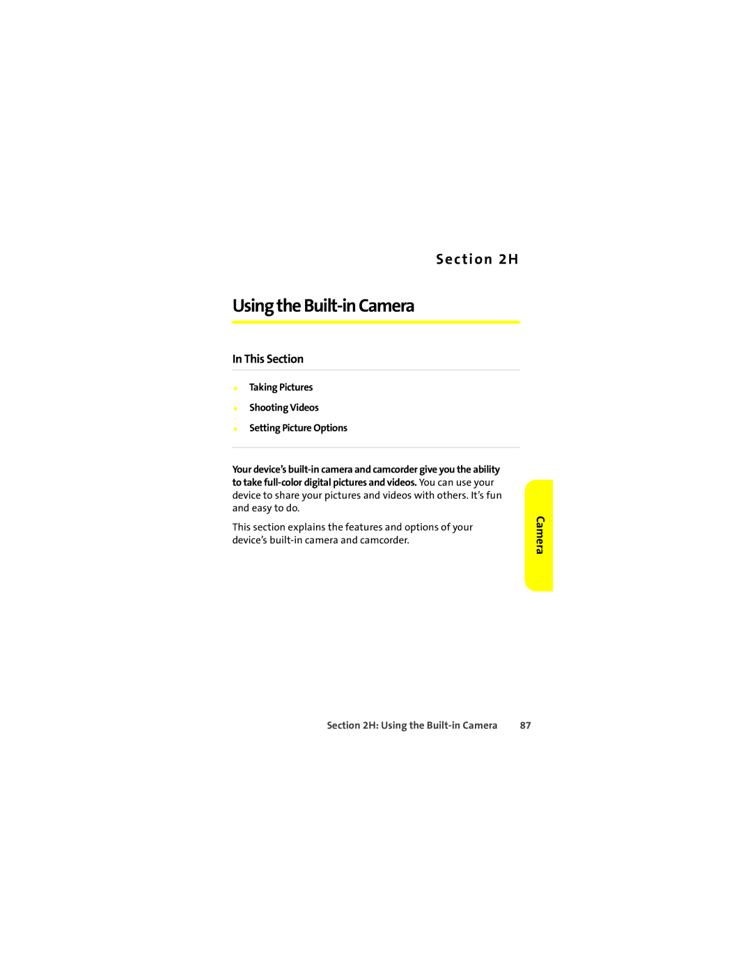 Motorola Q 9c manual Using the Built-in Camera 