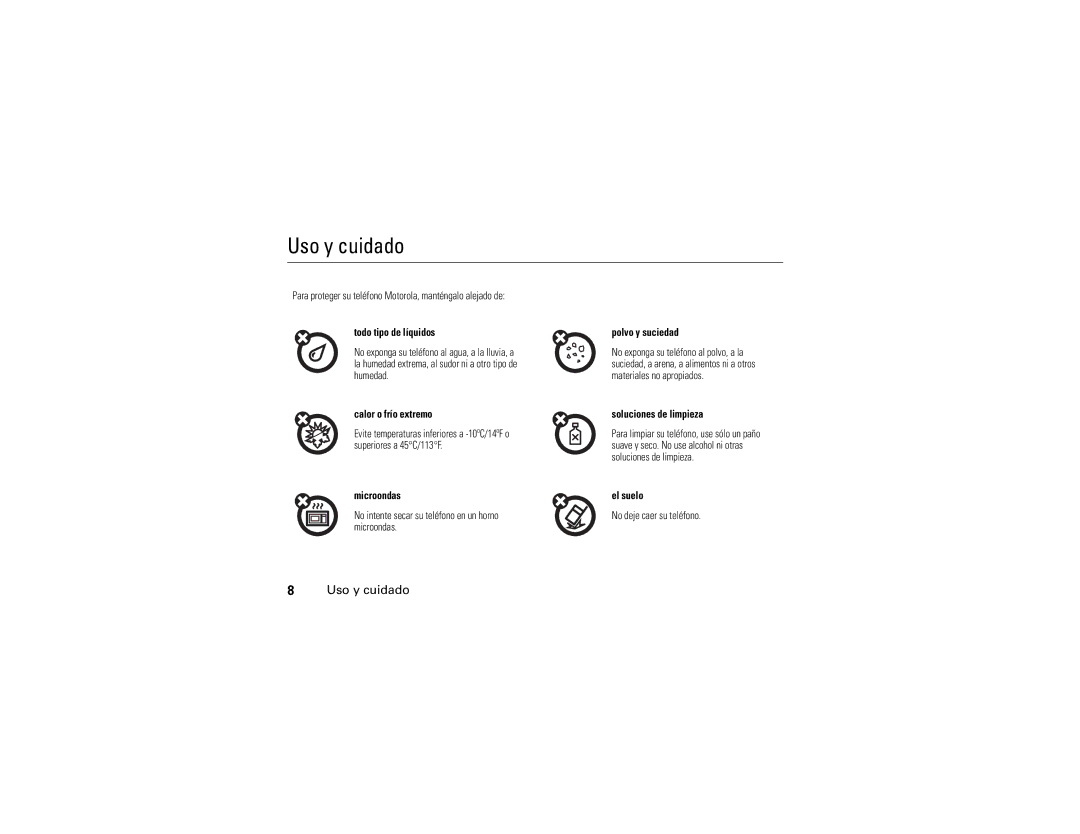 Motorola Q manual Uso y cuidado 