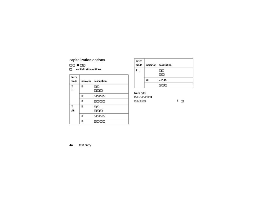 Motorola QA30 manual Capitalization options, ITAP ITAPEn, English, ITAP ITAPEs 