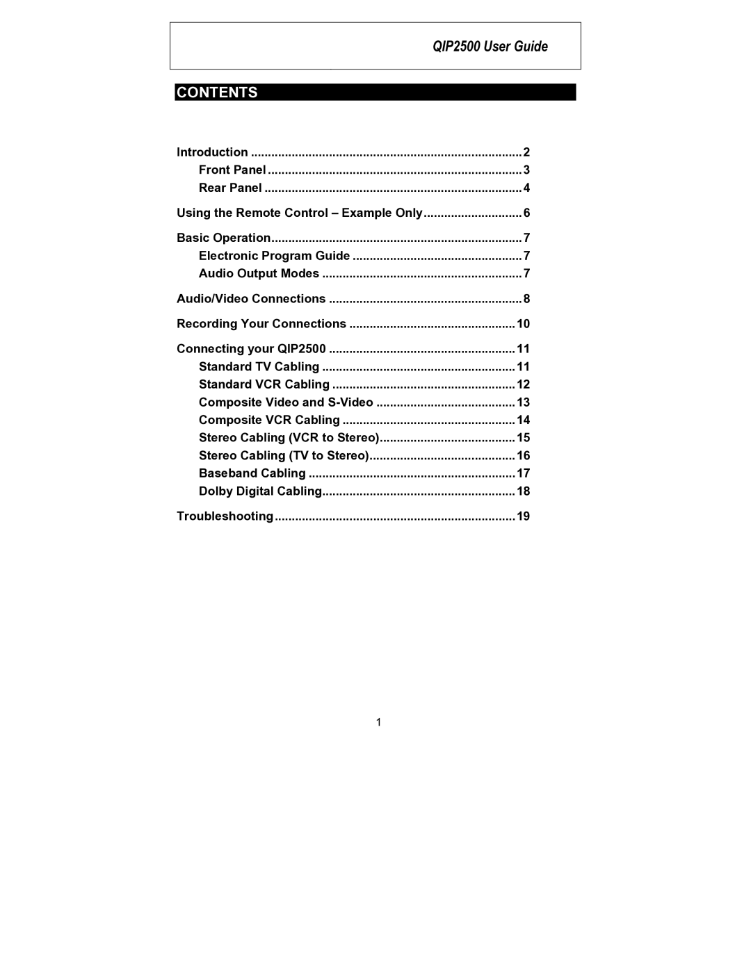 Motorola QIP2500 Series manual QIP2500 User Guide 