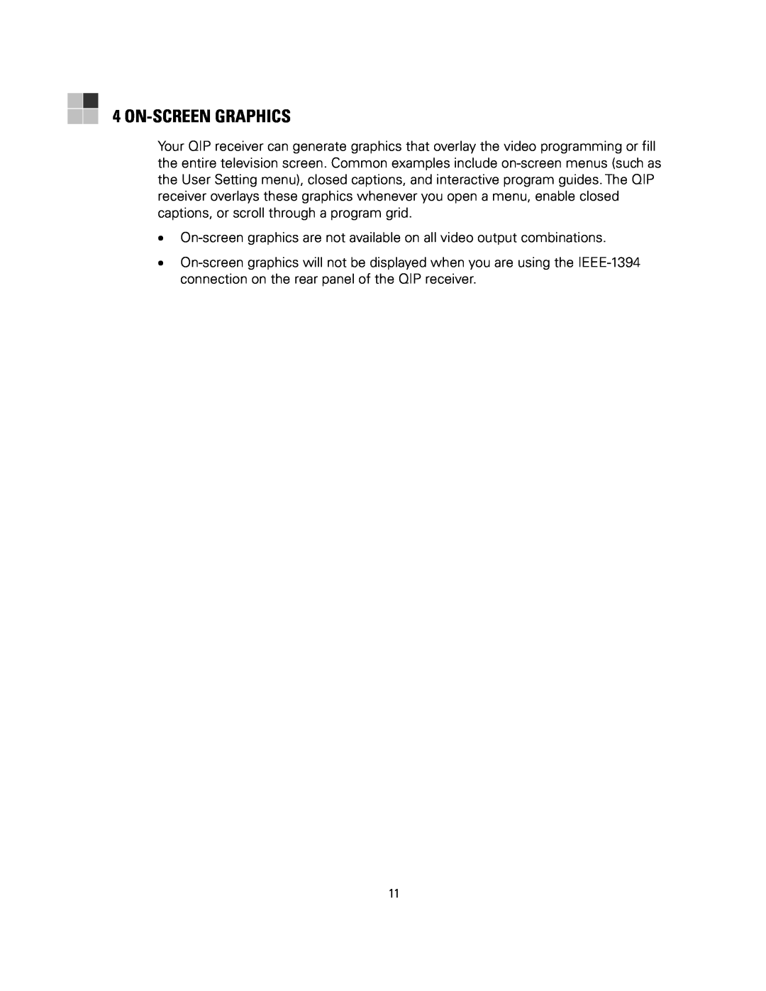 Motorola QIP7100 operation manual On-Screen Graphics 