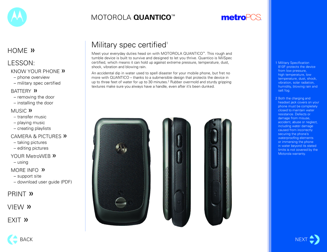 Motorola Quantico manual Military spec certified1 