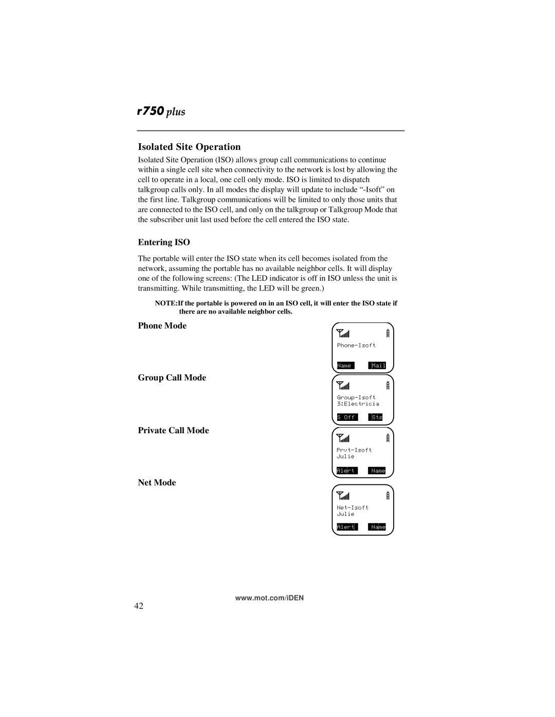 Motorola r750plus manual Isolated Site Operation 