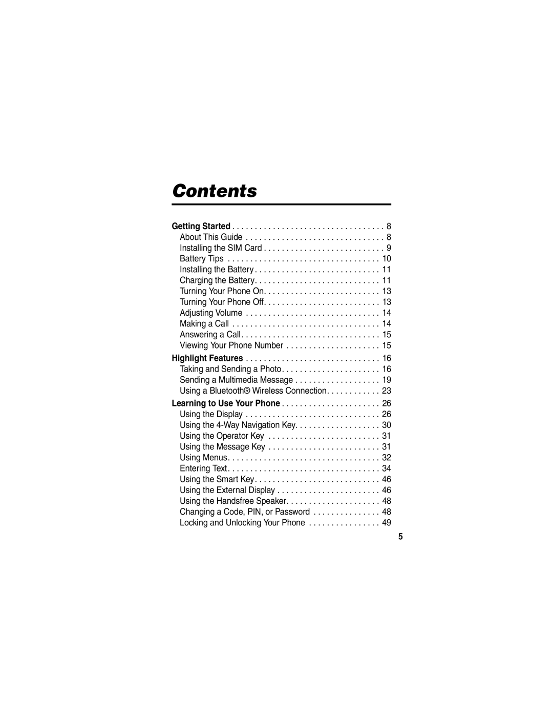 Motorola 210004, RAZRV3PNKATTREF manual Contents 