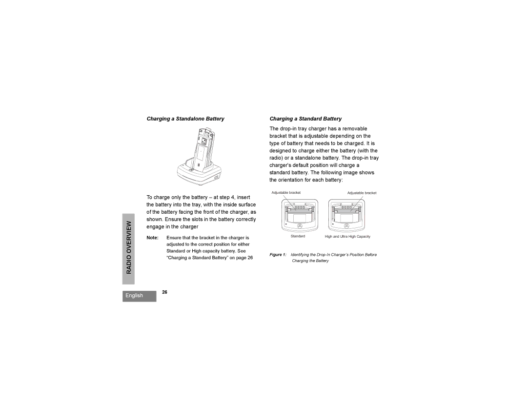 Motorola RDU2080 manual Charging a Standalone Battery, Charging a Standard Battery 