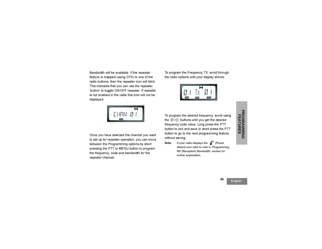 Motorola RDU2080 manual Programming Features 