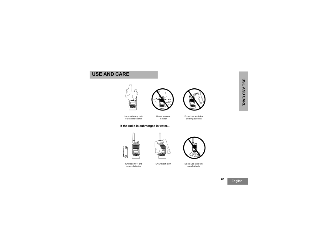 Motorola RDU2080 manual USE and Care 